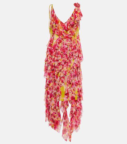 Silk-blend floral midi dress - Dries Van Noten - Modalova