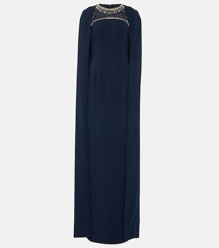 Abito lungo in crêpe con mantella - Jenny Packham - Modalova