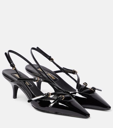 Patent leather slingback pumps - Miu Miu - Modalova