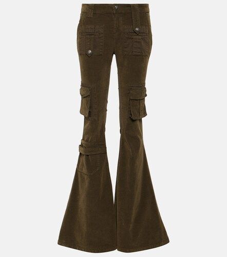 Low-rise velvet flared cargo pants - Blumarine - Modalova