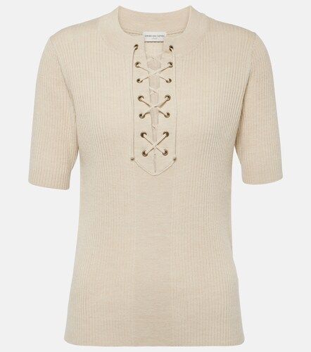 Top in misto lana a coste con lacci - Dries Van Noten - Modalova