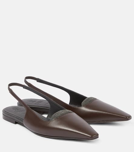 Slingback-Ballerinas Monili aus Leder - Brunello Cucinelli - Modalova