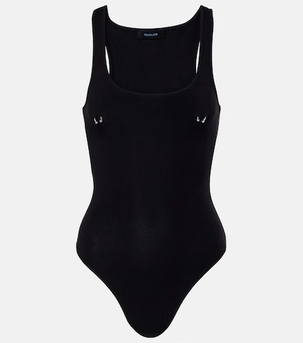 Embellished cotton-blend bodysuit - Mugler - Modalova