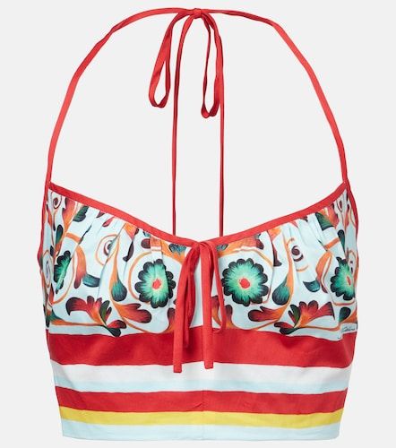 Crop top de algodón estampado - Dolce&Gabbana - Modalova