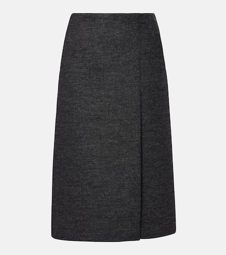 Falda midi de lana virgen con abertura - Prada - Modalova