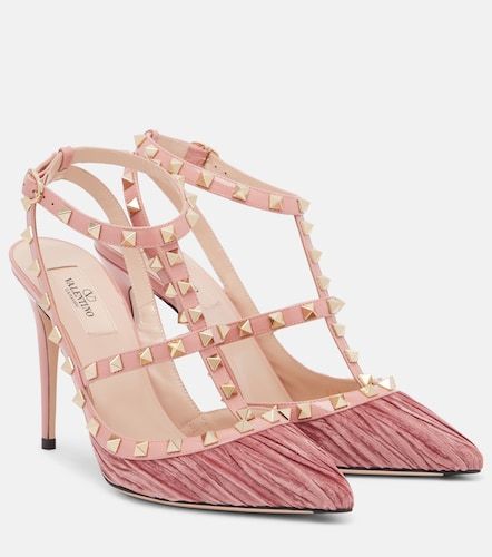 Pumps Rockstud 100 in velluto e pelle - Valentino Garavani - Modalova