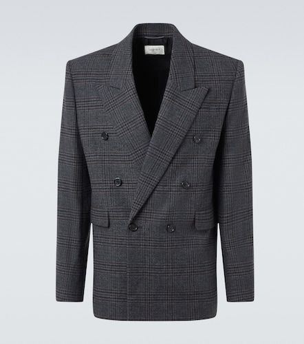 Blazer de lana y cachemir a cuadros - Saint Laurent - Modalova