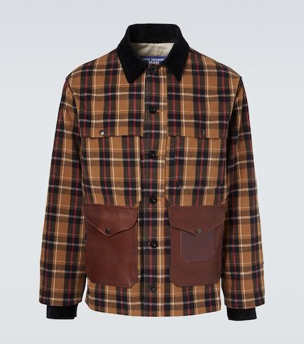 Checked leather-trimmed cotton jacket - Junya Watanabe - Modalova