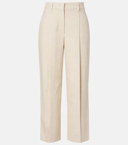 Cropped linen and silk-blend wide-leg pants - Brunello Cucinelli - Modalova