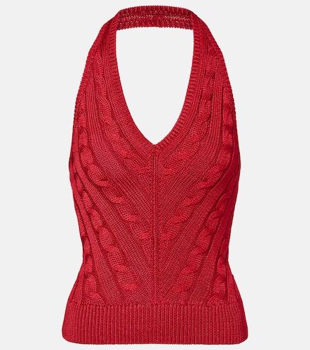 Cable-knit halterneck silk top - Ralph Lauren Collection - Modalova