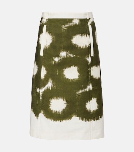 Falda midi de lona de algodón tie-dye - Prada - Modalova