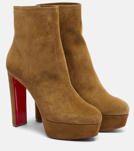 Loo Booty 130 suede platform ankle boots - Christian Louboutin - Modalova