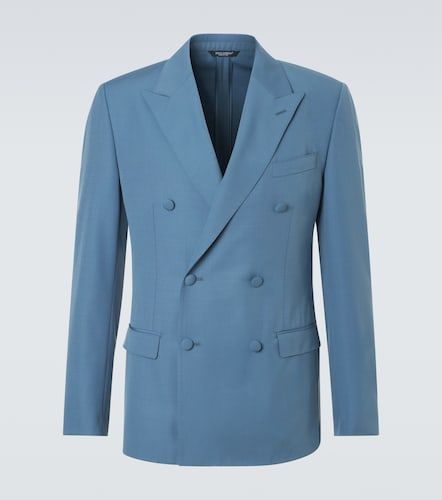 Double-breasted wool poplin suit jacket - Dolce&Gabbana - Modalova