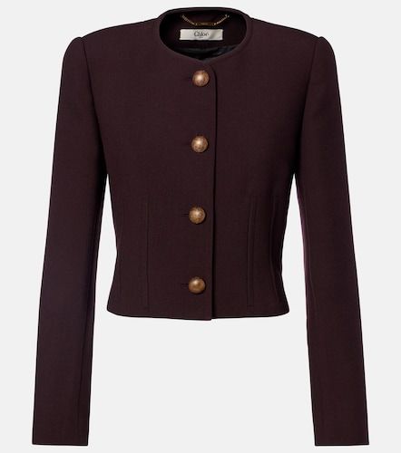 Cropped virgin wool crepe jacket - Chloe - Modalova