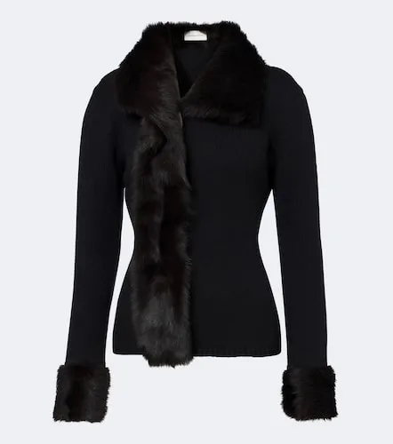 Shearling-trimmed wool and cashmere cardigan - Magda Butrym - Modalova