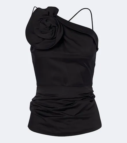 Floral-applique cotton and silk top - Magda Butrym - Modalova