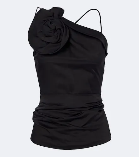Top de algodón y seda con aplique floral - Magda Butrym - Modalova