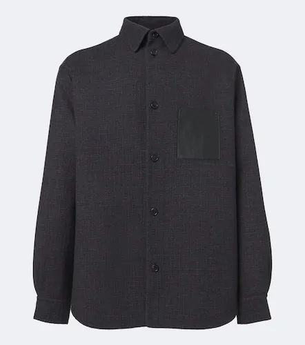 Giacca camicia in lana e seta a quadri - Loewe - Modalova