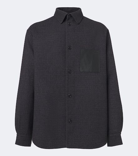 Hemdjacke aus Wolle und Seide mit Leder - Loewe - Modalova