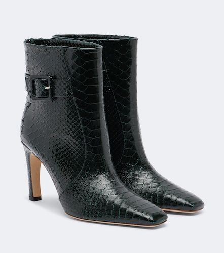 Rowan snake-effect leather ankle boots - Malone Souliers - Modalova