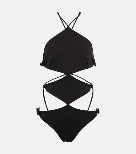 Bow-embellished halterneck swimsuit - Valentino - Modalova