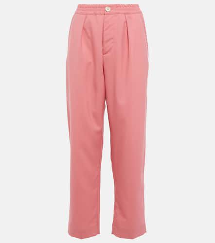 High-rise pleated wool crop pants - Marni - Modalova