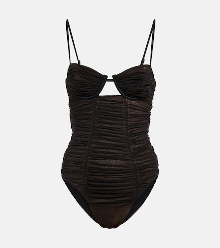 Costume intero in mesh con ruches - Self-Portrait - Modalova