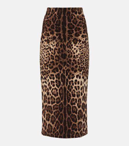 Leopard-print wool pencil skirt - Dolce&Gabbana - Modalova