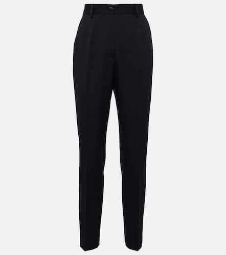 High-rise wool and silk slim pants - Dolce&Gabbana - Modalova