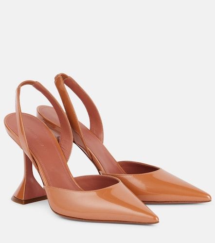 Holli Sling 95 patent leather pumps - Amina Muaddi - Modalova