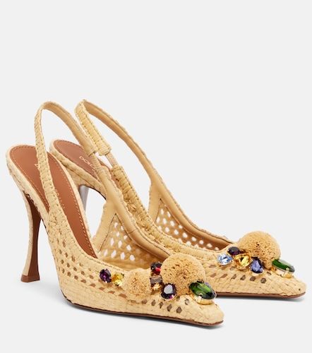 Embellished raffia-effect slingback pumps - Dolce&Gabbana - Modalova