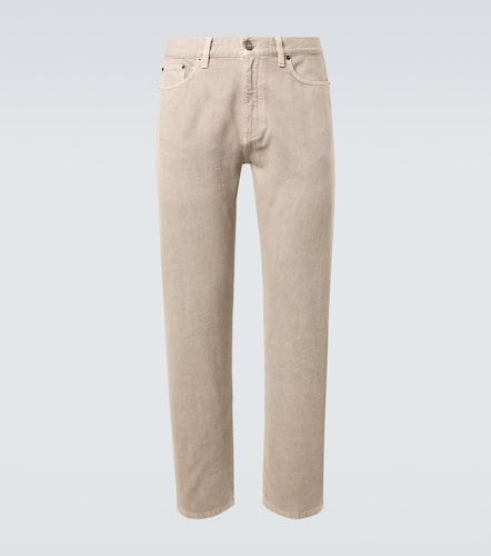 Pantaloni regular in cotone con pelle - Zegna - Modalova