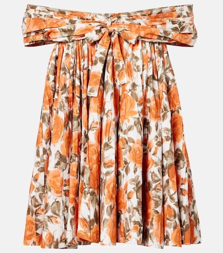 Chloé Vestido corto de popelín de algodón plisado floral - Chloe - Modalova