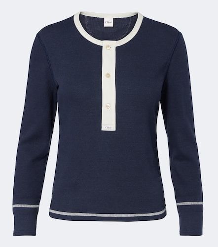 Chloé Camiseta con botones de jersey de algodón - Chloe - Modalova