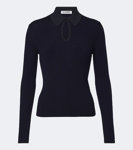 Pullover polo in lana a coste con cut-out - Jil Sander - Modalova