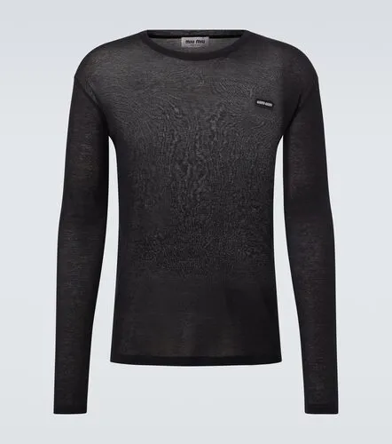 Miu Miu Logo cotton jersey T-shirt - Miu Miu - Modalova