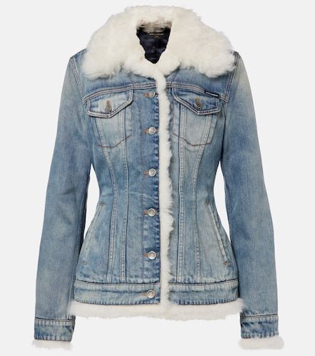 Giacca di jeans con shearling - Dolce&Gabbana - Modalova
