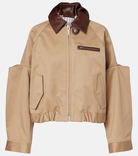 Leather-trimmed cotton blouson jacket - Sacai - Modalova