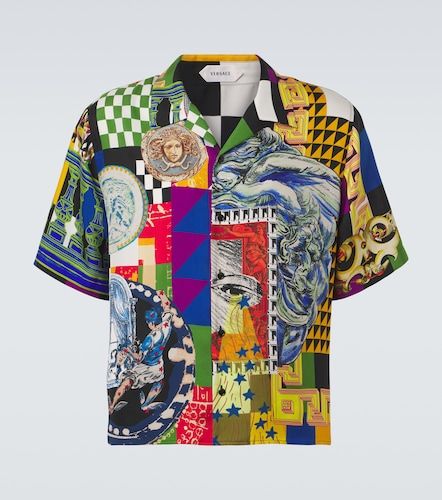 Camicia da bowling Medusa in twill di seta - Versace - Modalova