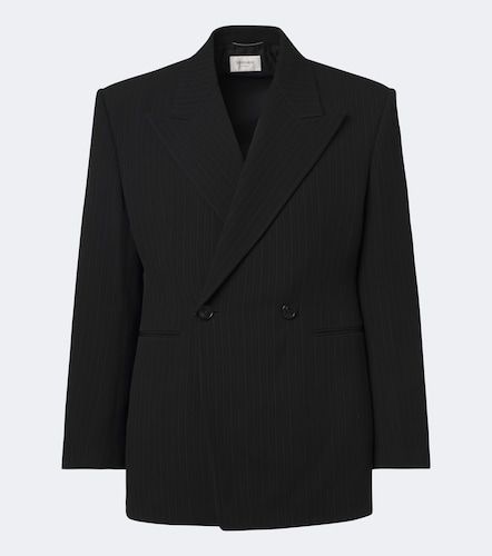 Chalk stripe wool-blend grain de poudre blazer - Saint Laurent - Modalova