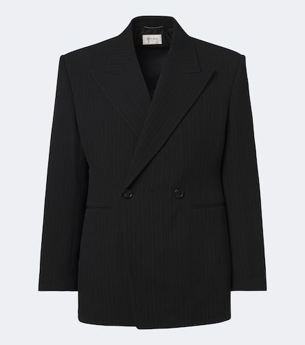 Striped wool-blend grain de poudre blazer - Saint Laurent - Modalova