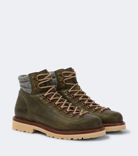 Stivali stringati in pelle - Brunello Cucinelli - Modalova