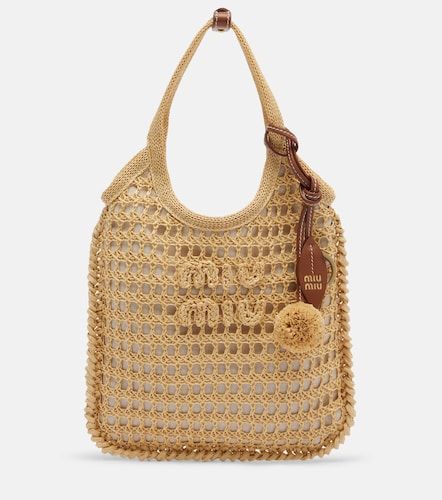 Ivy crochet raffia-effect top-handle bag - Miu Miu - Modalova