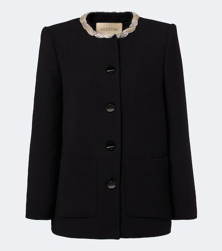 Embellished virgin wool crepe jacket - Valentino Garavani - Modalova