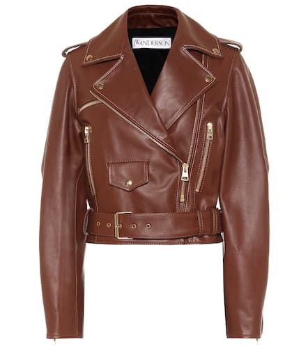 Cropped leather biker jacket - JW Anderson - Modalova