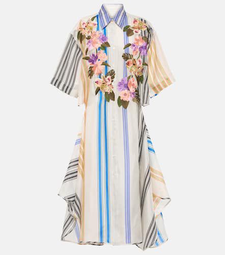 Floral striped shirt dress - Dries Van Noten - Modalova