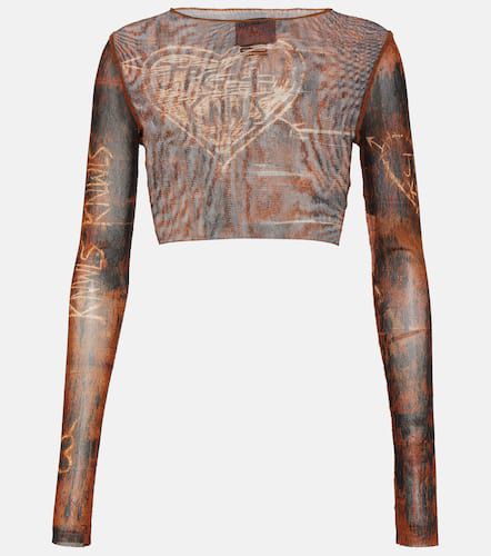 X KNWLS printed mesh crop top - Jean Paul Gaultier - Modalova