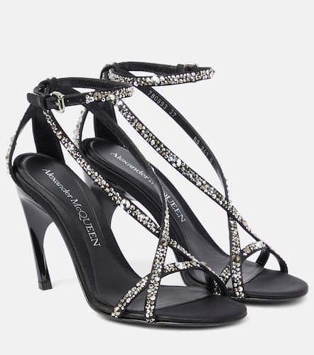 Twisted Armadillo embellished satin sandals - Alexander McQueen - Modalova