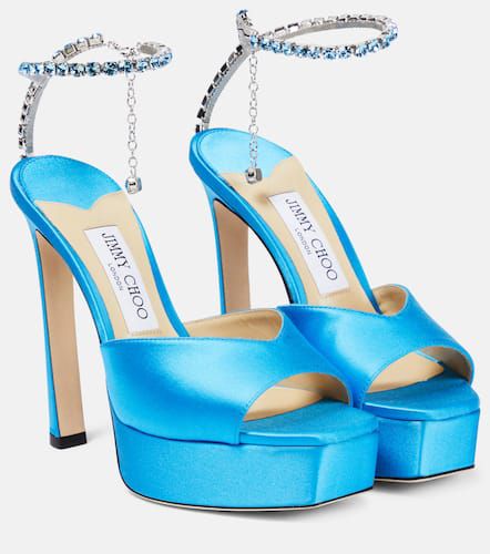 Saeda 125 embellished satin platform sandals - Jimmy Choo - Modalova