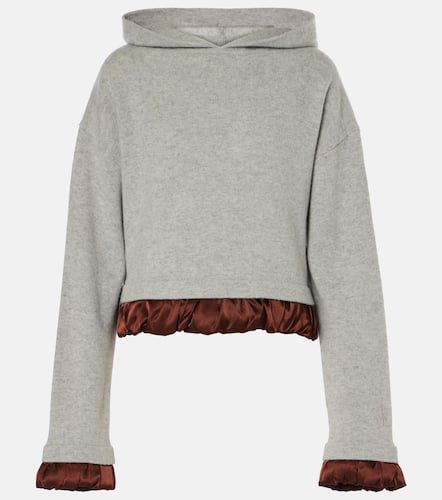 Cropped satin-trimmed wool hoodie - JW Anderson - Modalova